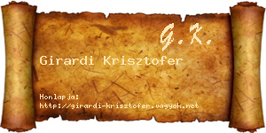 Girardi Krisztofer névjegykártya